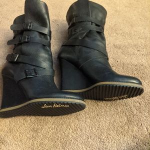 Sam Edelman black wedge boots